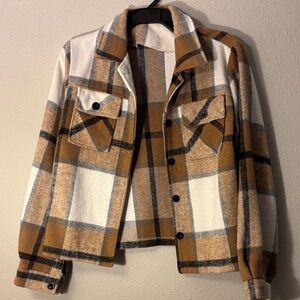 Plaid Button-Up Jacket